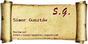 Simor Gusztáv névjegykártya